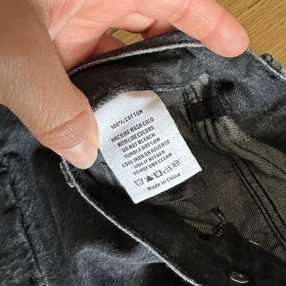 GRLFRND The Lex Cargo Jeans Size 24 black South point cotton low rise denim - Picture 10 of 14